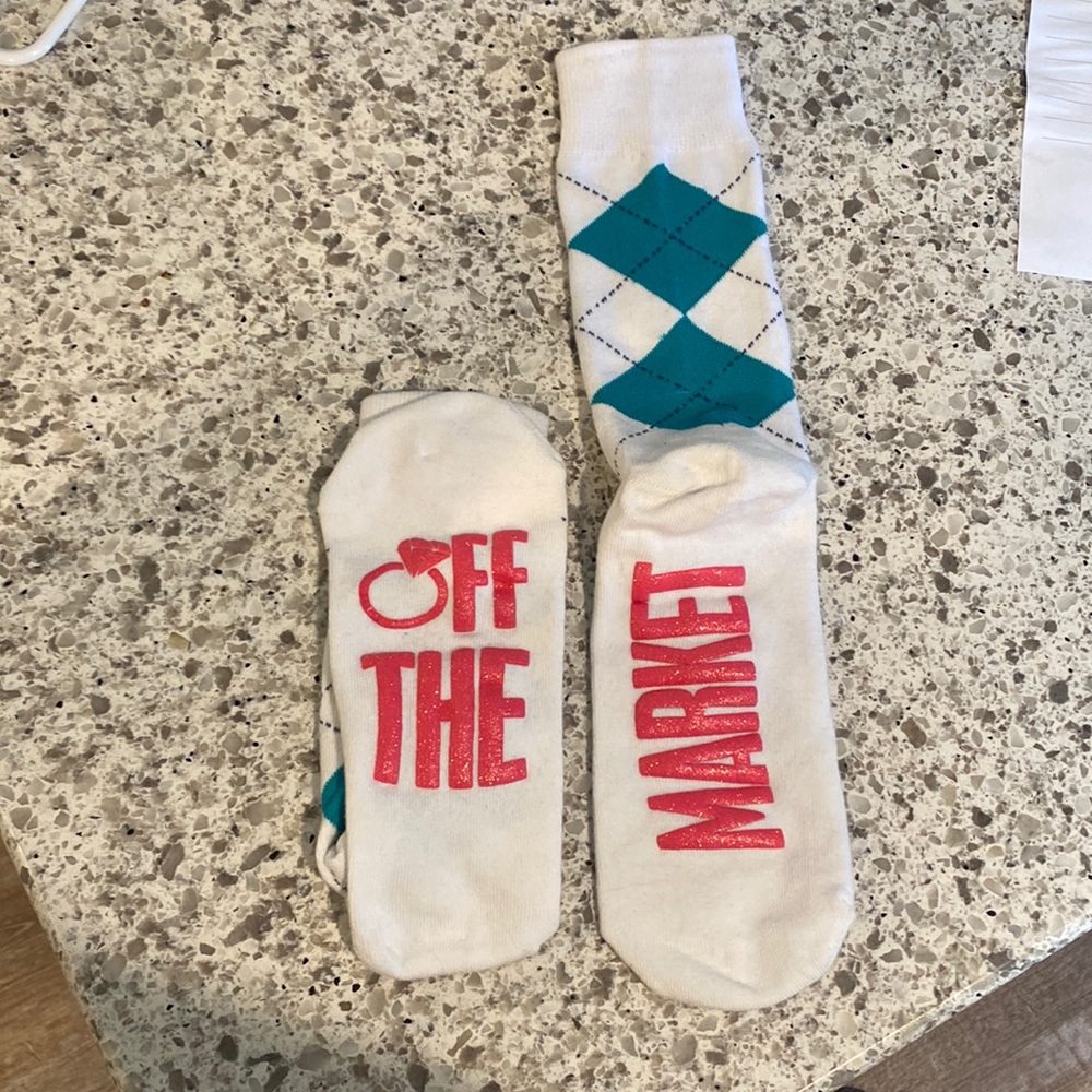 Off the market engagement socks. Never worn